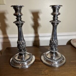 Weidlich Brothers Silverplate Candlesticks 3929 Candelabra Set Antique WB Mfg Co